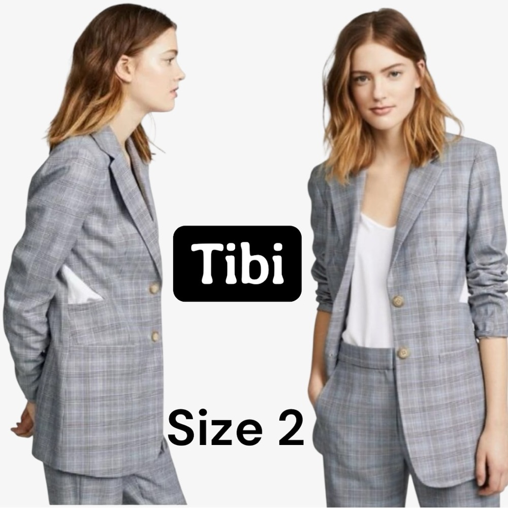Tibi Cooper Menswear Cutout Wool/Silk Blend Blazer